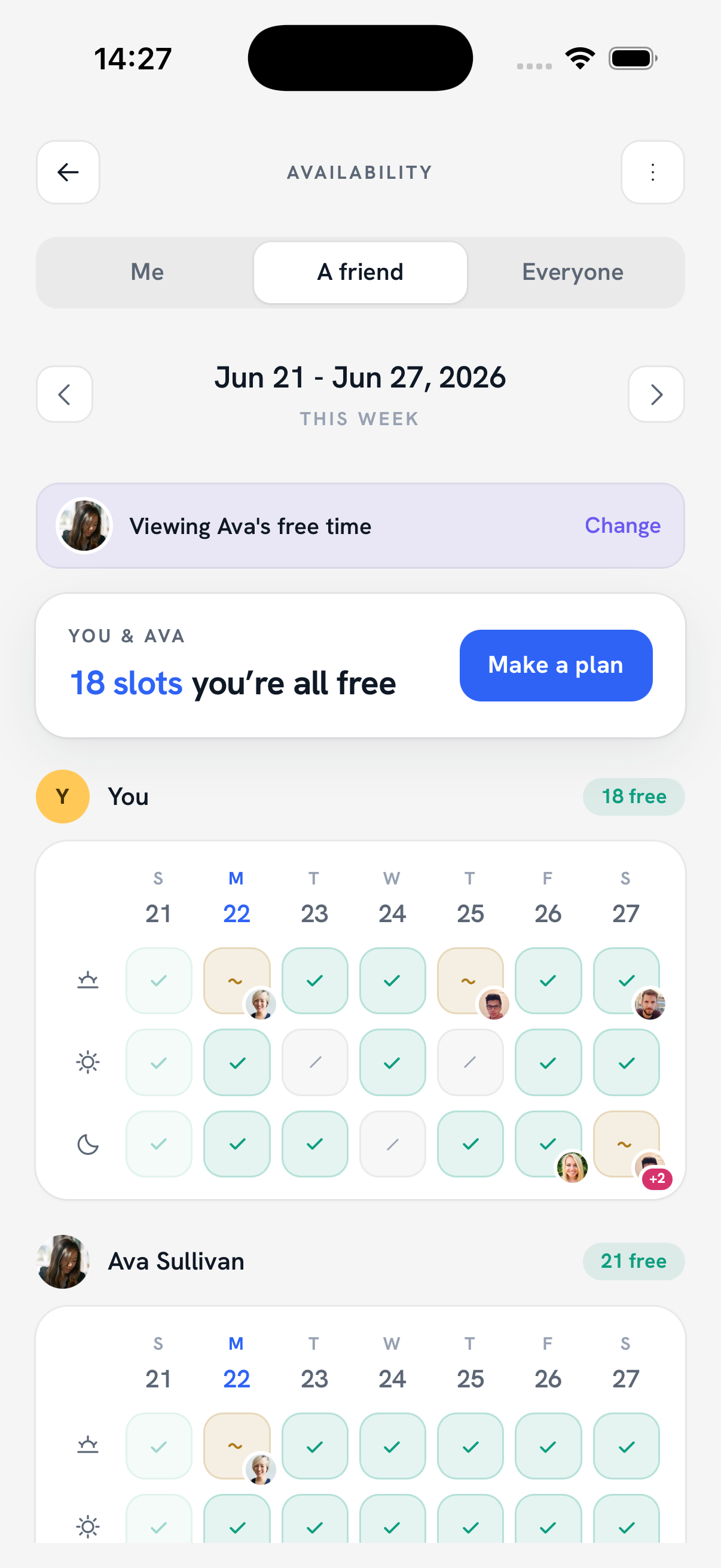 Availability calendar
