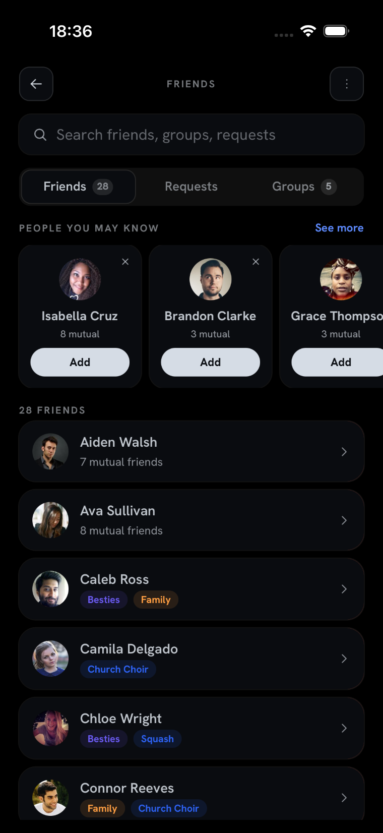 Sha friends screen