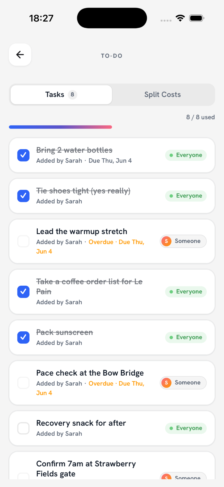 Shared to-do list